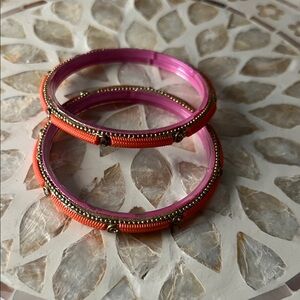 Elegant Pink and Orange Bangles